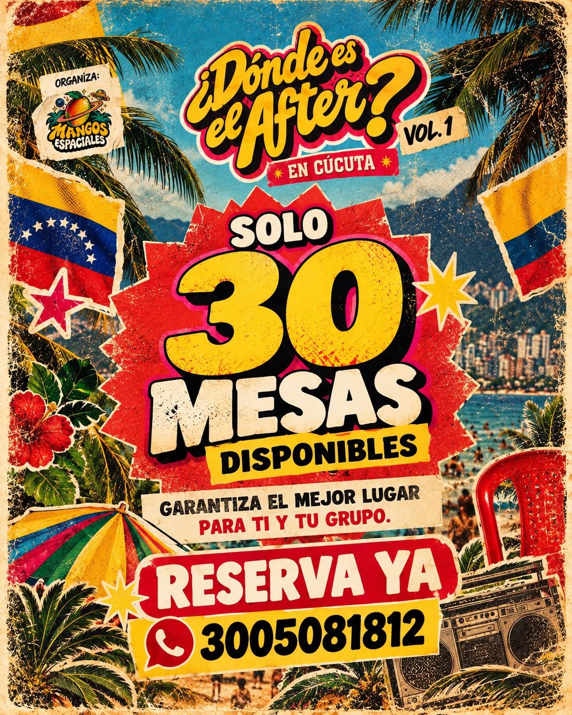 Solo 30 mesas disponibles